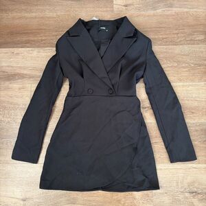 Cider Black Long Sleeve Collared Mini Dress - Size XS - NWT